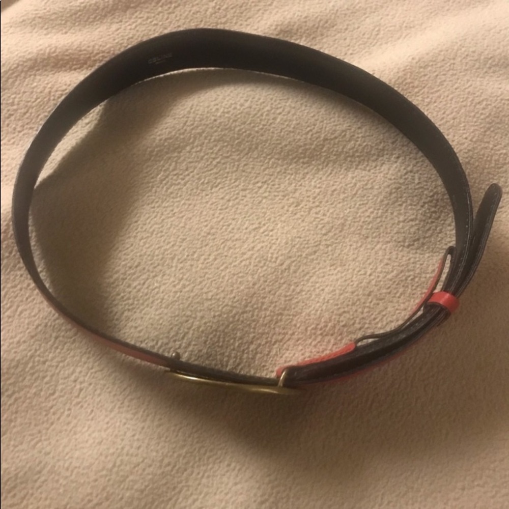 Vintage Celine red leather Belt and Buckle - Picture 4 of 12